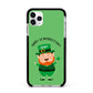 Personalised St Patricks Day Leprechaun Apple iPhone 11 Pro Max in Silver with Black Impact Case