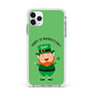 Personalised St Patricks Day Leprechaun Apple iPhone 11 Pro Max in Silver with White Impact Case