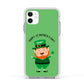 Personalised St Patricks Day Leprechaun Apple iPhone 11 in White with White Impact Case