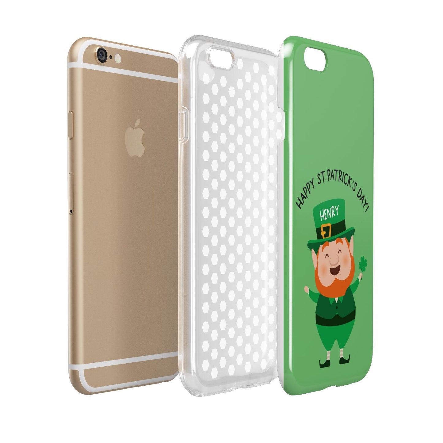Personalised St Patricks Day Leprechaun Apple iPhone 6 3D Tough Case Expanded view