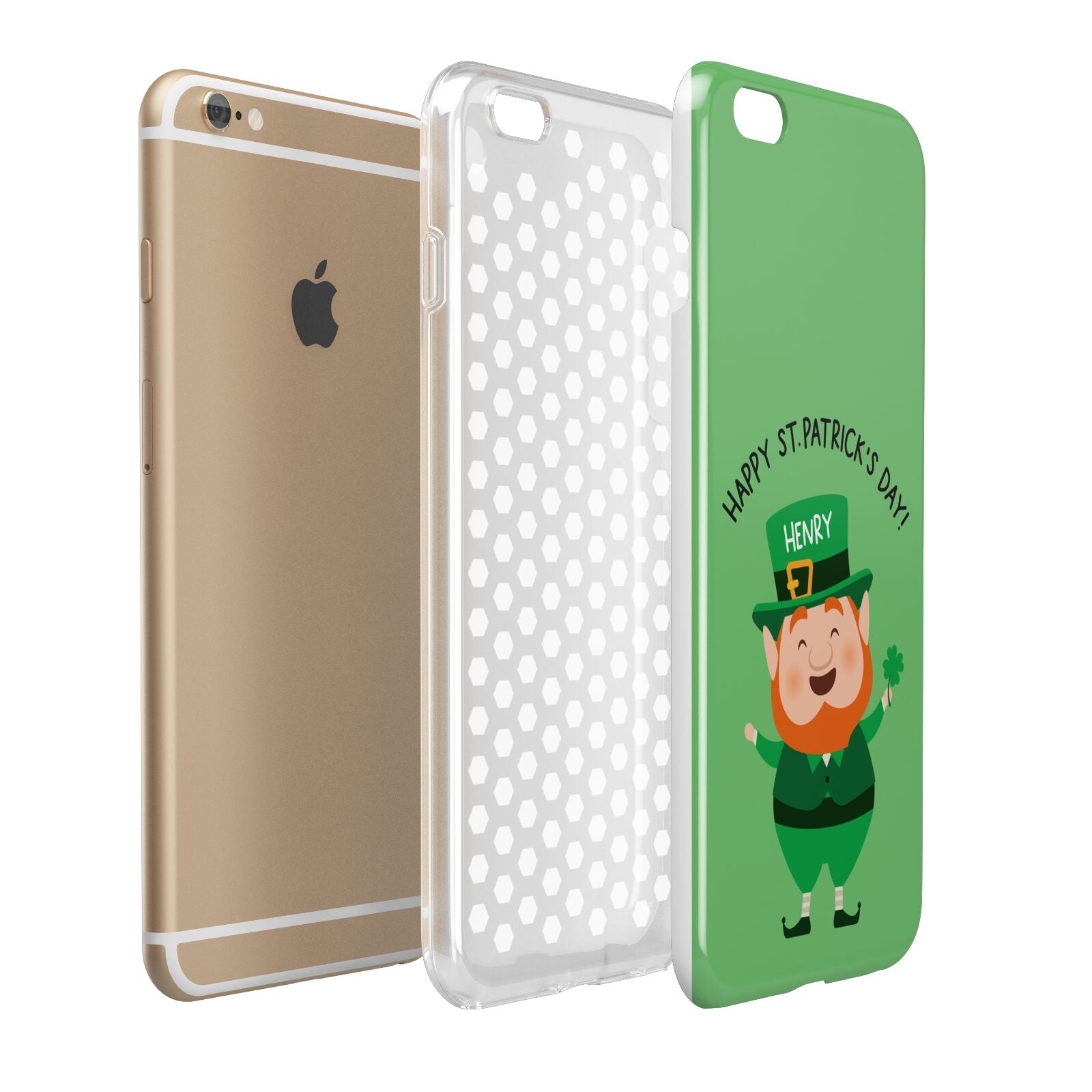 Personalised St Patricks Day Leprechaun Apple iPhone 6 Plus 3D Tough Case Expand Detail Image