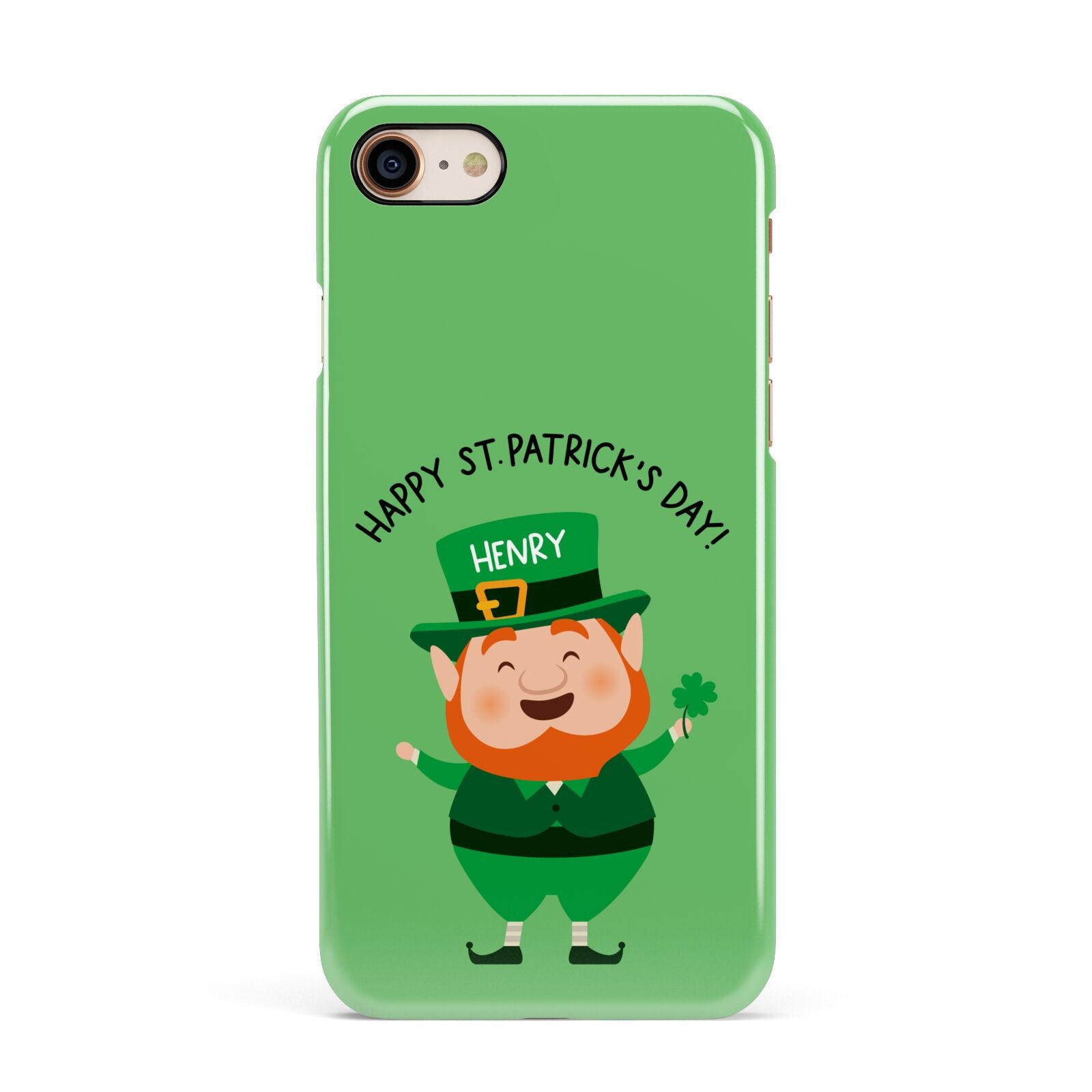 Personalised St Patricks Day Leprechaun Apple iPhone 7 8 3D Snap Case