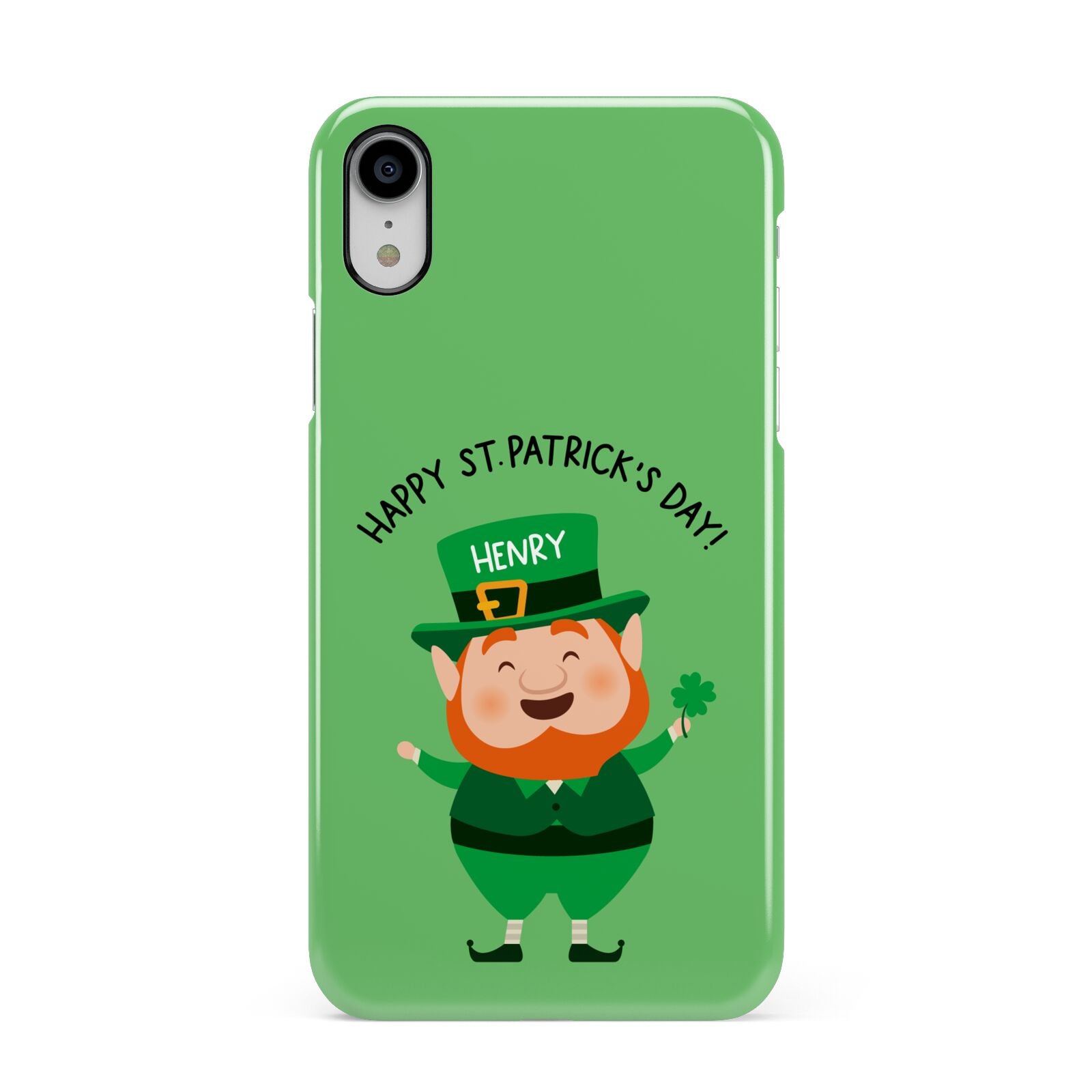 Personalised St Patricks Day Leprechaun Apple iPhone XR White 3D Snap Case