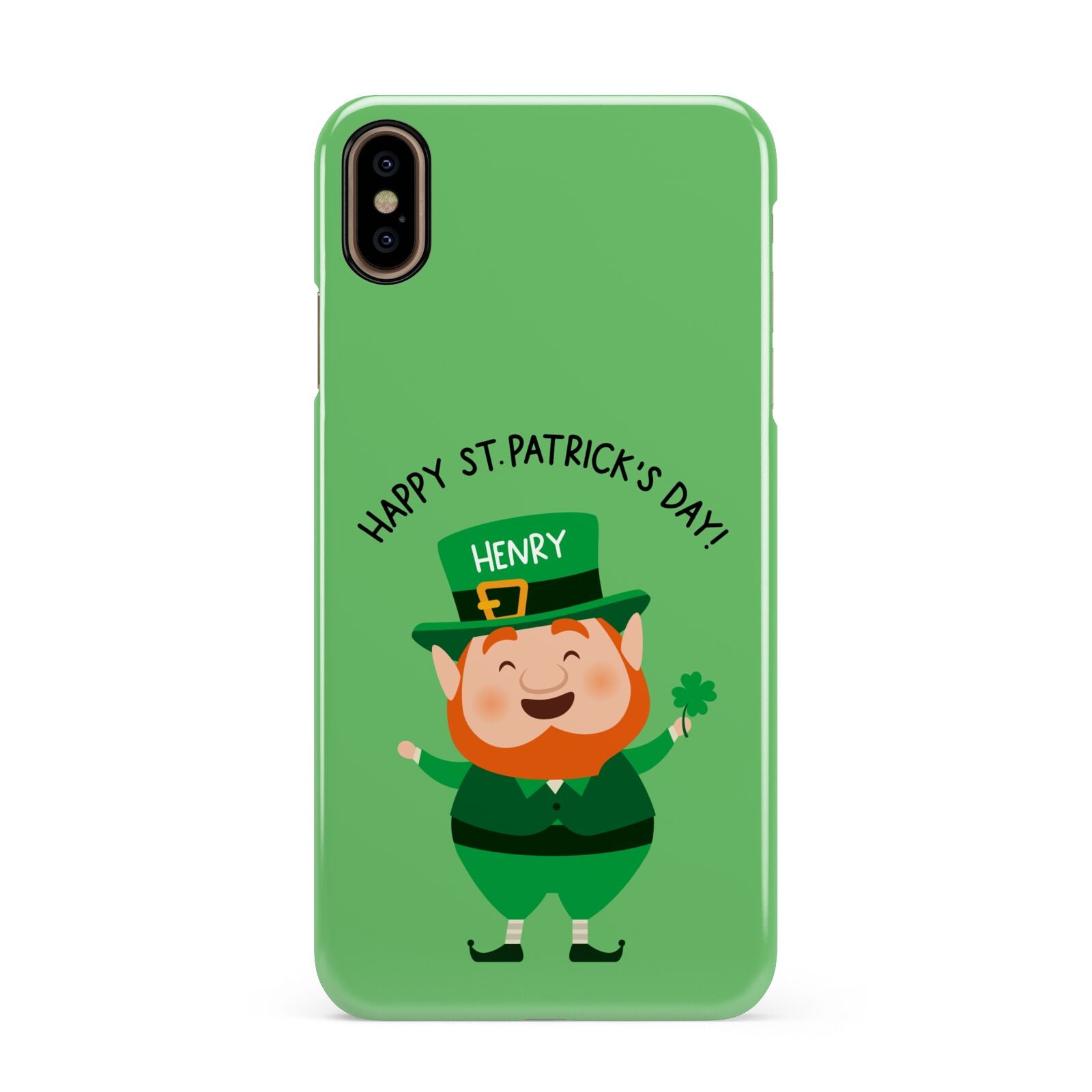 Personalised St Patricks Day Leprechaun Apple iPhone Xs Max 3D Snap Case
