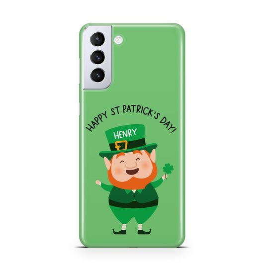 Personalised St Patricks Day Leprechaun Samsung S21 Plus Phone Case