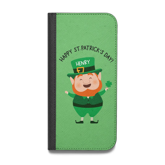 Personalised St Patricks Day Leprechaun Vegan Leather Flip Samsung Case