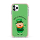 Personalised St Patricks Day Leprechaun iPhone 11 Pro Max Impact Pink Edge Case
