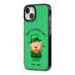 Personalised St Patricks Day Leprechaun iPhone 13 Black Impact Case Side Angle on Silver phone