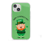 Personalised St Patricks Day Leprechaun iPhone 13 Mini TPU Impact Case with White Edges