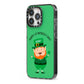 Personalised St Patricks Day Leprechaun iPhone 13 Pro Black Impact Case Side Angle on Silver phone