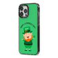 Personalised St Patricks Day Leprechaun iPhone 13 Pro Max Black Impact Case Side Angle on Silver phone
