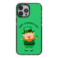 Personalised St Patricks Day Leprechaun iPhone 13 Pro Max Black Impact Case on Silver phone