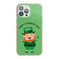 Personalised St Patricks Day Leprechaun iPhone 13 Pro Max TPU Impact Case with Pink Edges