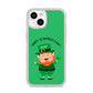 Personalised St Patricks Day Leprechaun iPhone 14 Glitter Tough Case Starlight