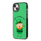 Personalised St Patricks Day Leprechaun iPhone 14 Plus Black Impact Case Side Angle on Silver phone