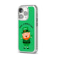 Personalised St Patricks Day Leprechaun iPhone 14 Pro Clear Tough Case Silver Angled Image
