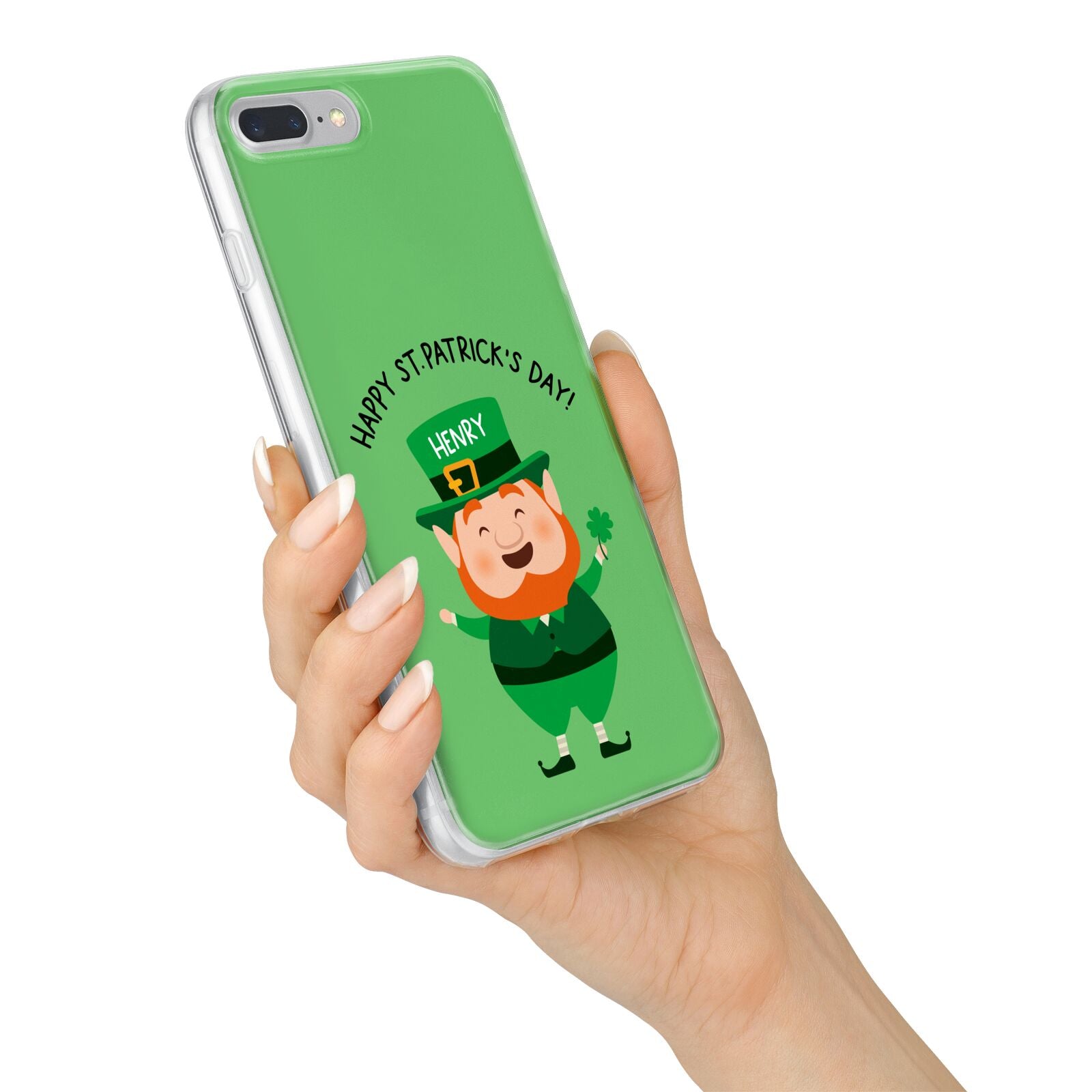 Personalised St Patricks Day Leprechaun iPhone 7 Plus Bumper Case on Silver iPhone Alternative Image