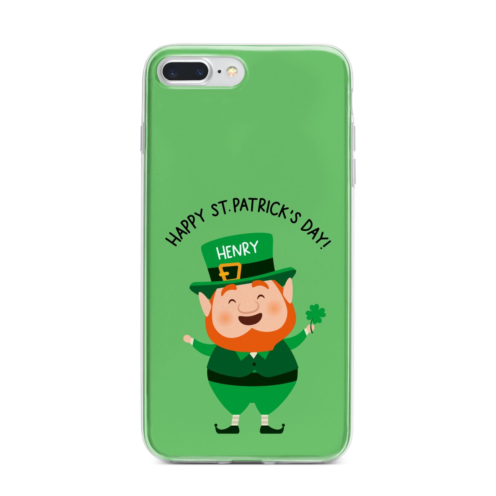 Personalised St Patricks Day Leprechaun iPhone 7 Plus Bumper Case on Silver iPhone