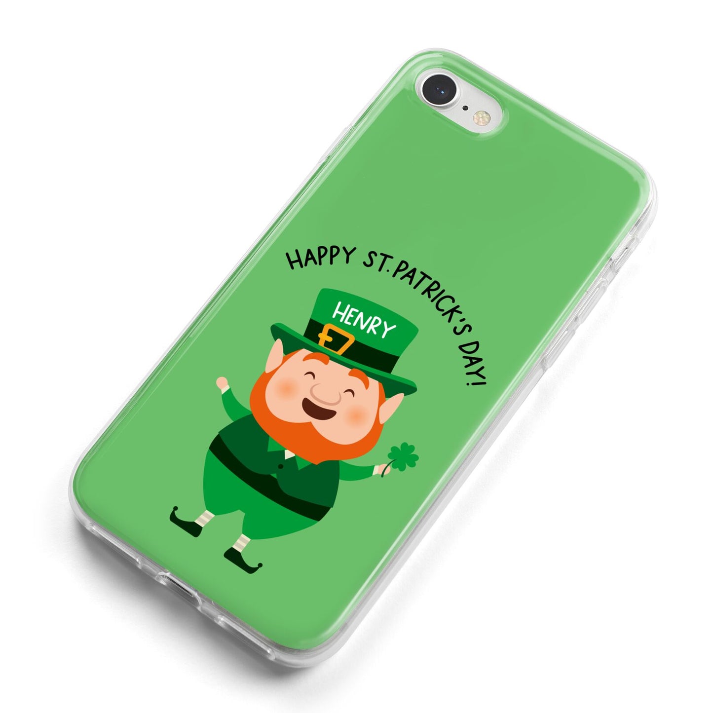 Personalised St Patricks Day Leprechaun iPhone 8 Bumper Case on Silver iPhone Alternative Image