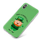 Personalised St Patricks Day Leprechaun iPhone X Bumper Case on Silver iPhone