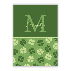 Personalised St Patricks Day Monogram Greetings Card