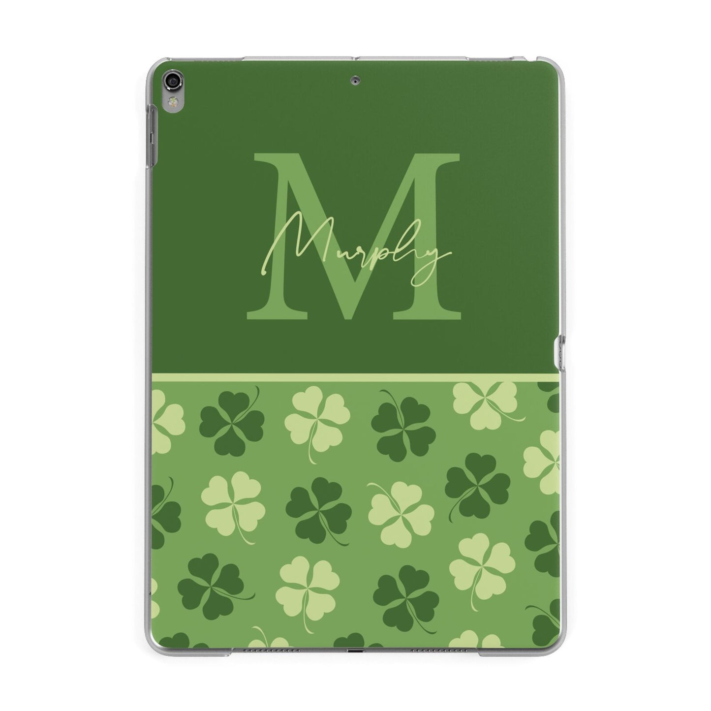 Personalised St Patricks Day Monogram Apple iPad Grey Case