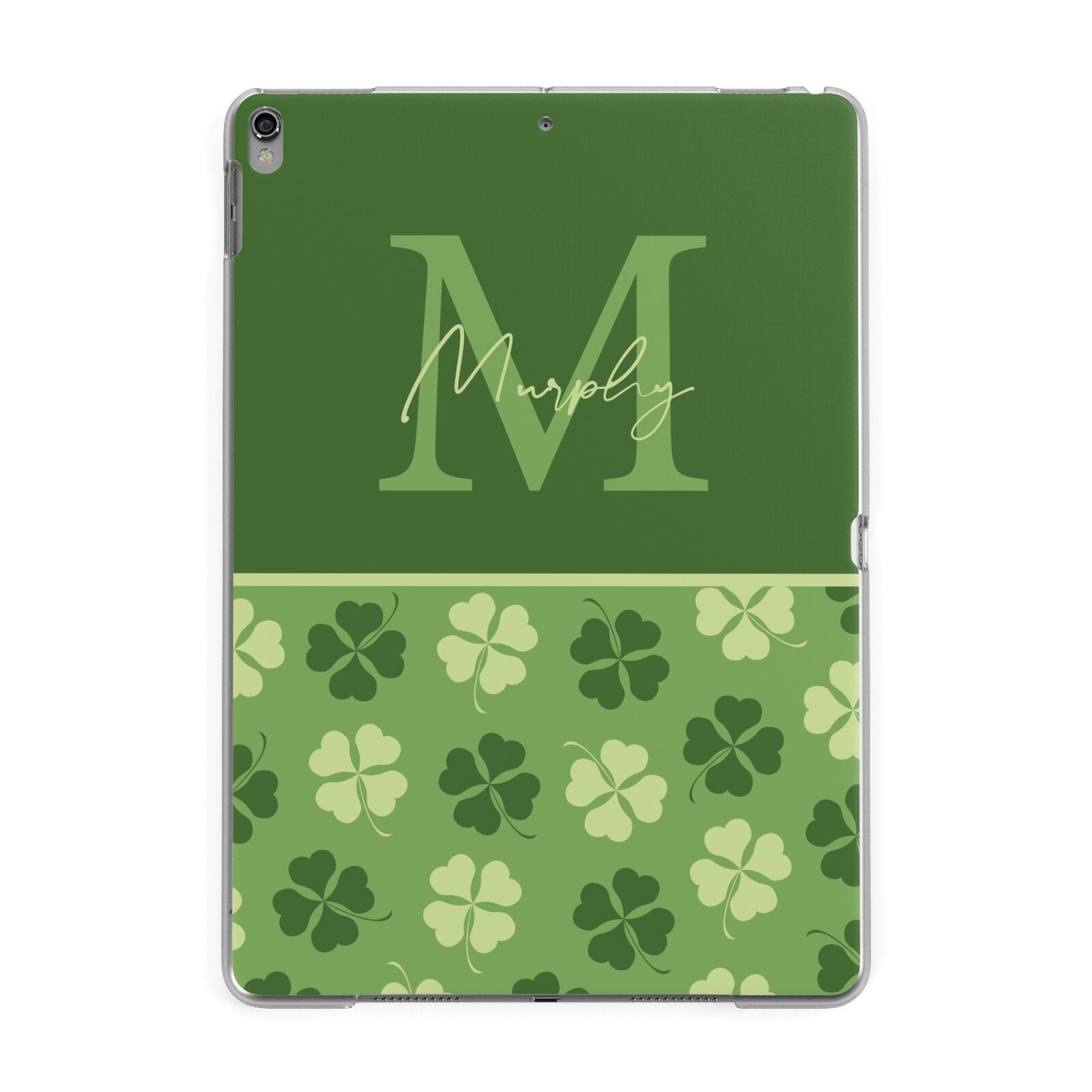 Personalised St Patricks Day Monogram Apple iPad Grey Case