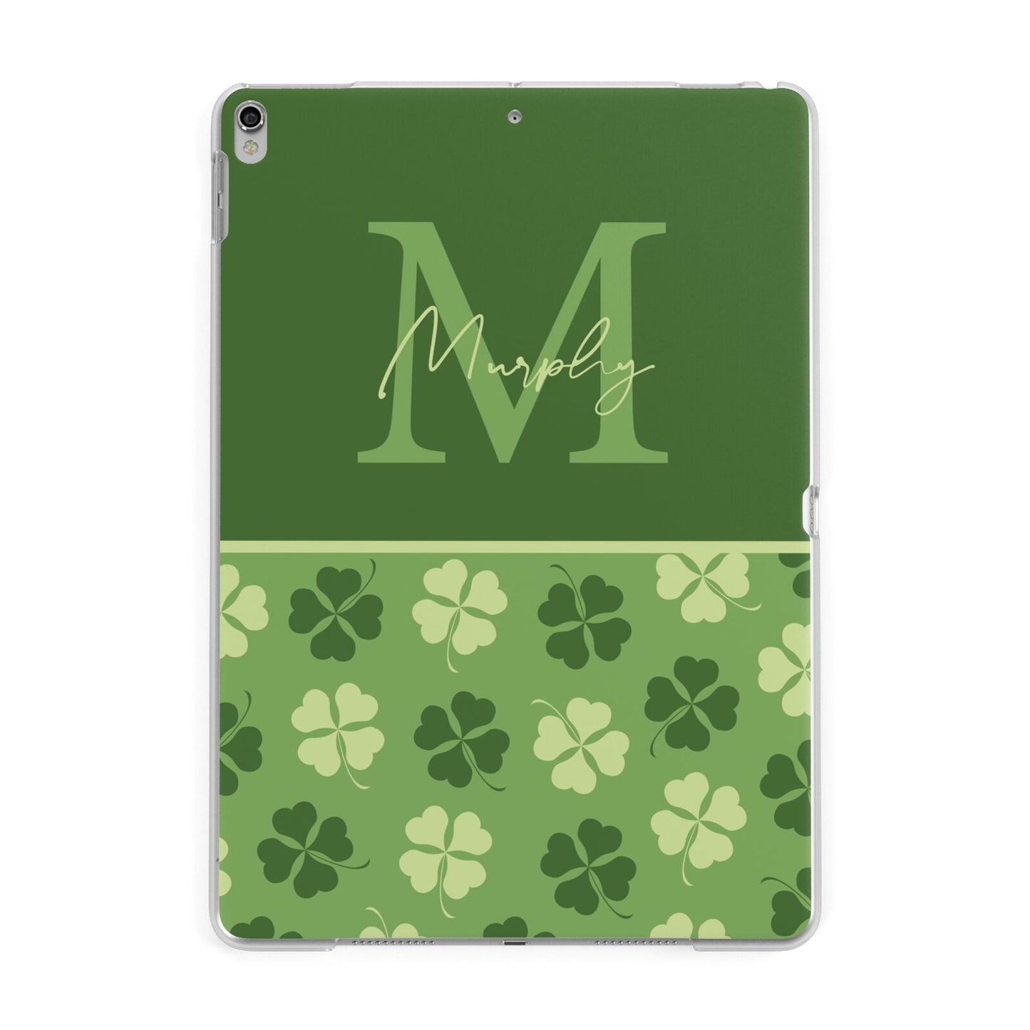 Personalised St Patricks Day Monogram Apple iPad Silver Case