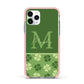 Personalised St Patricks Day Monogram Apple iPhone 11 Pro in Silver with Pink Impact Case