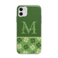 Personalised St Patricks Day Monogram Apple iPhone 11 in White with Bumper Case