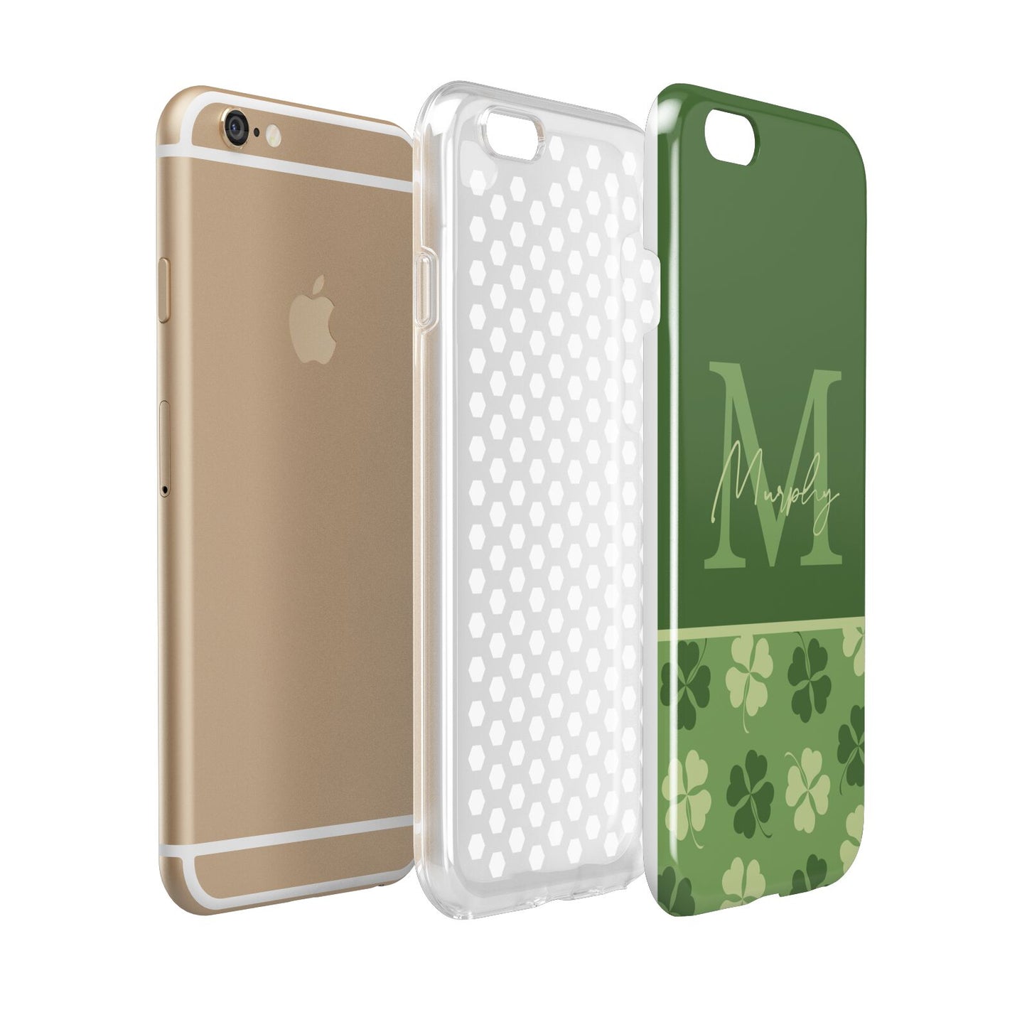 Personalised St Patricks Day Monogram Apple iPhone 6 3D Tough Case Expanded view