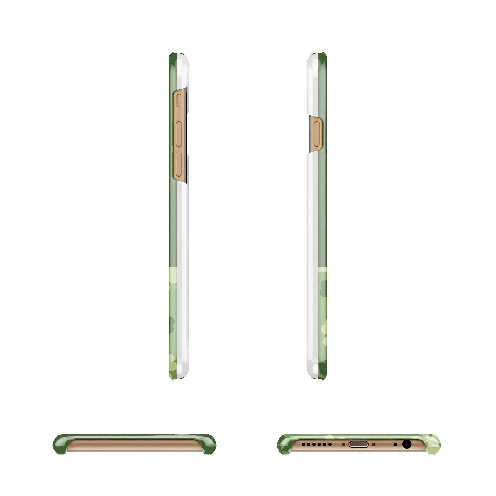 Personalised St Patricks Day Monogram Apple iPhone 6 3D Wrap Snap Case Angled Images