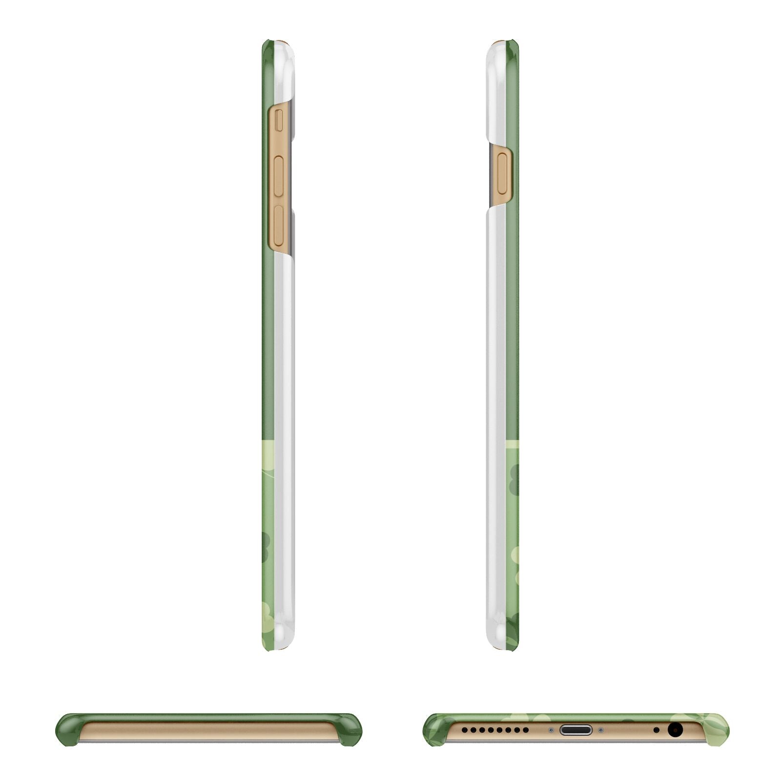 Personalised St Patricks Day Monogram Apple iPhone 6 Plus 3D Wrap Snap Case Angled Images