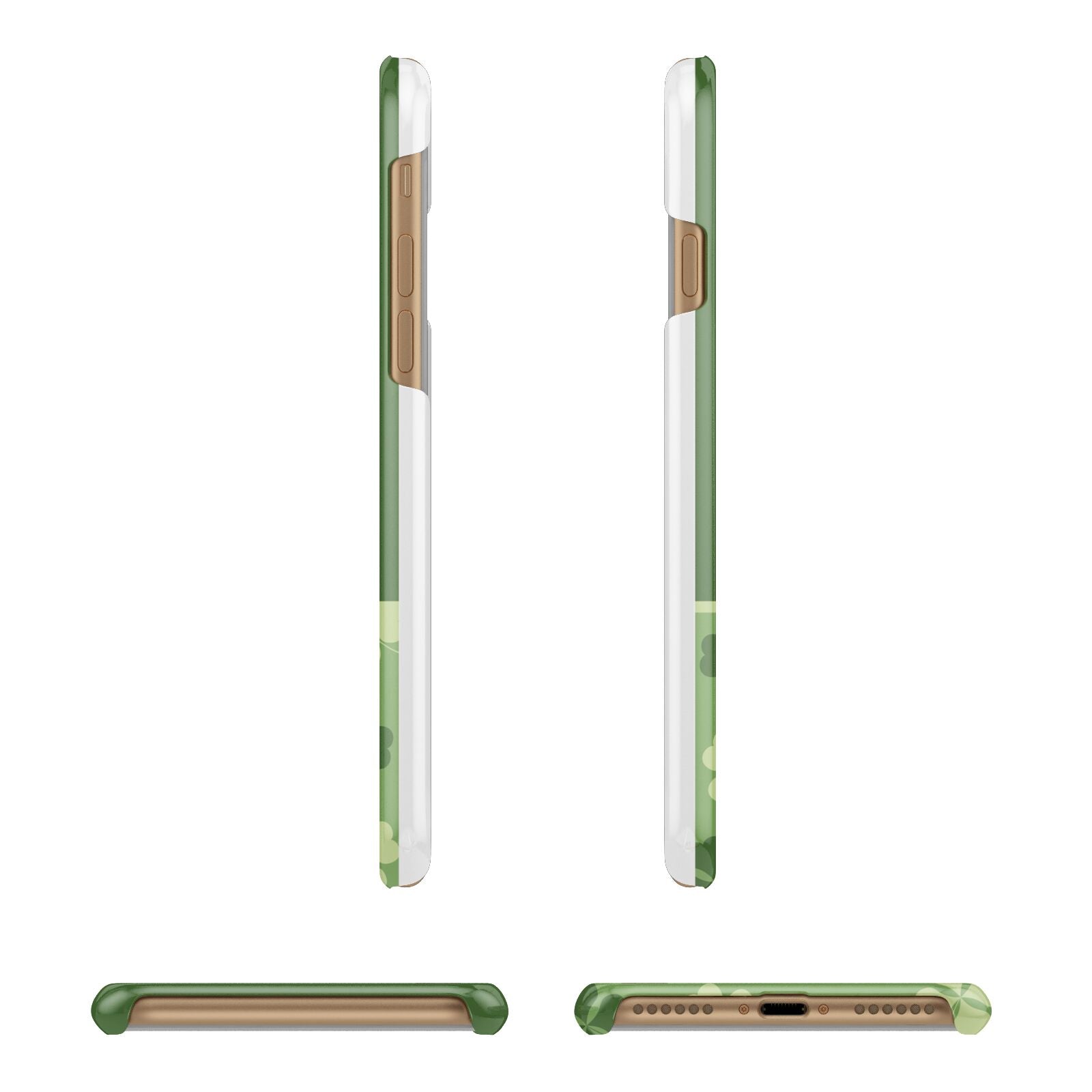 Personalised St Patricks Day Monogram Apple iPhone 7 8 3D Wrap Snap Case Angled Images