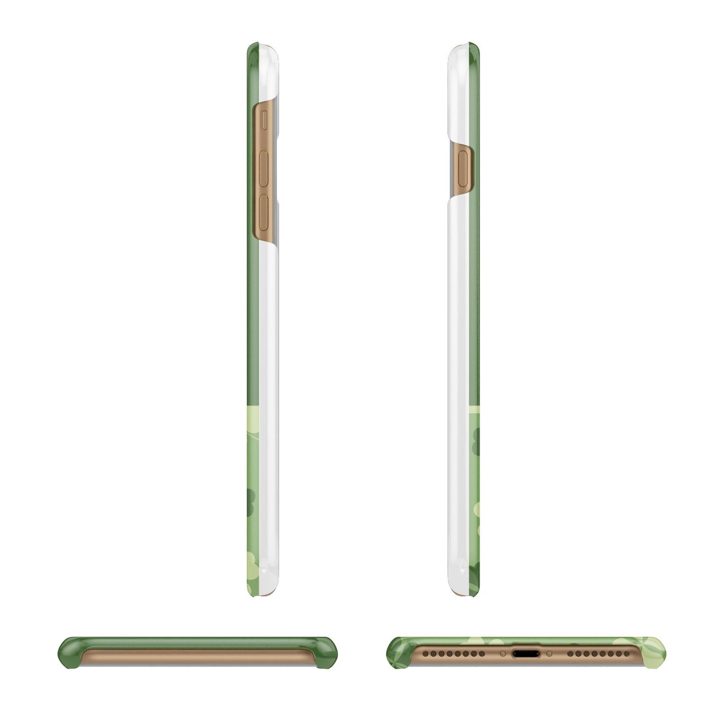 Personalised St Patricks Day Monogram Apple iPhone 7 Plus 3D Wrap Snap Case Angled Images