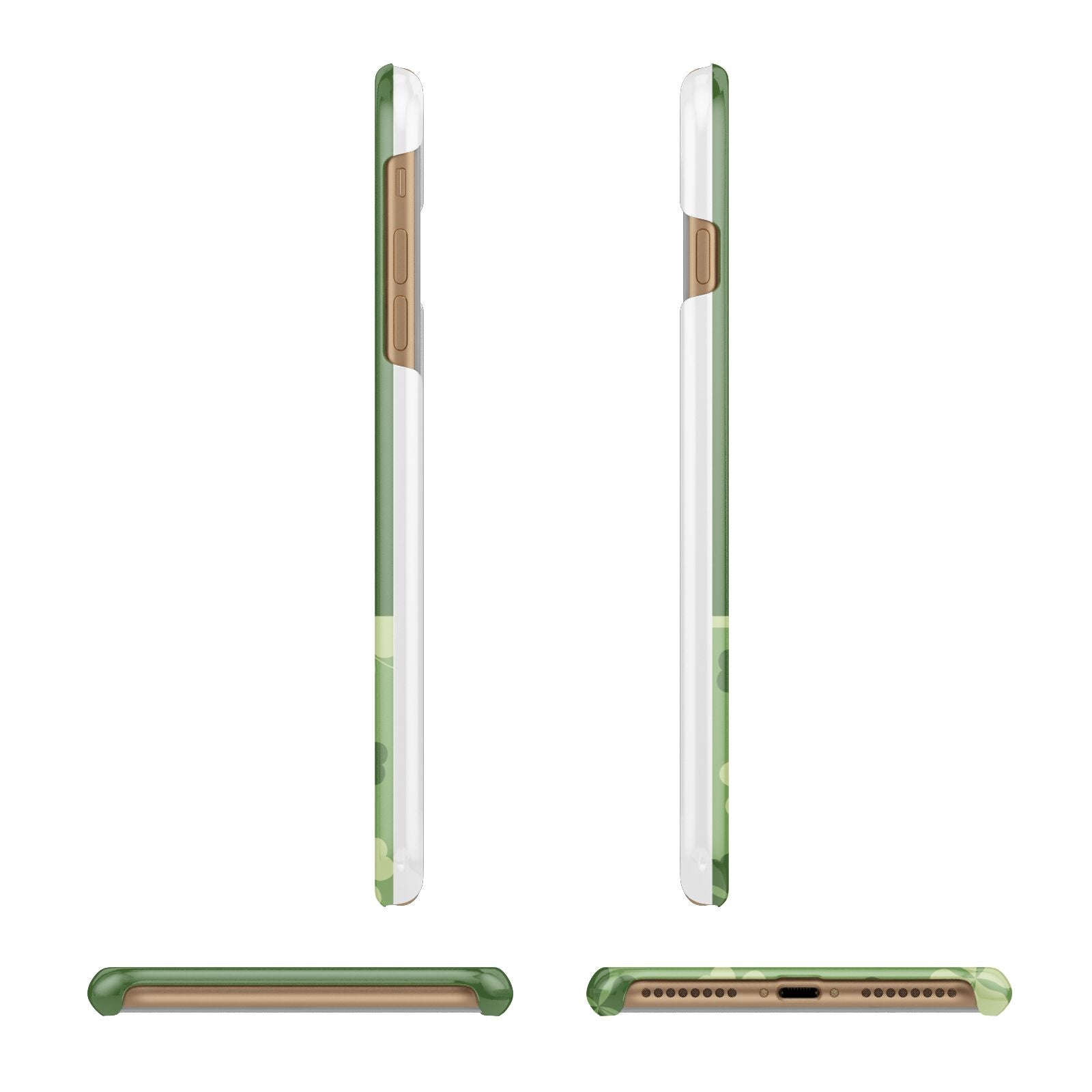Personalised St Patricks Day Monogram Apple iPhone 7 Plus 3D Wrap Snap Case Angled Images
