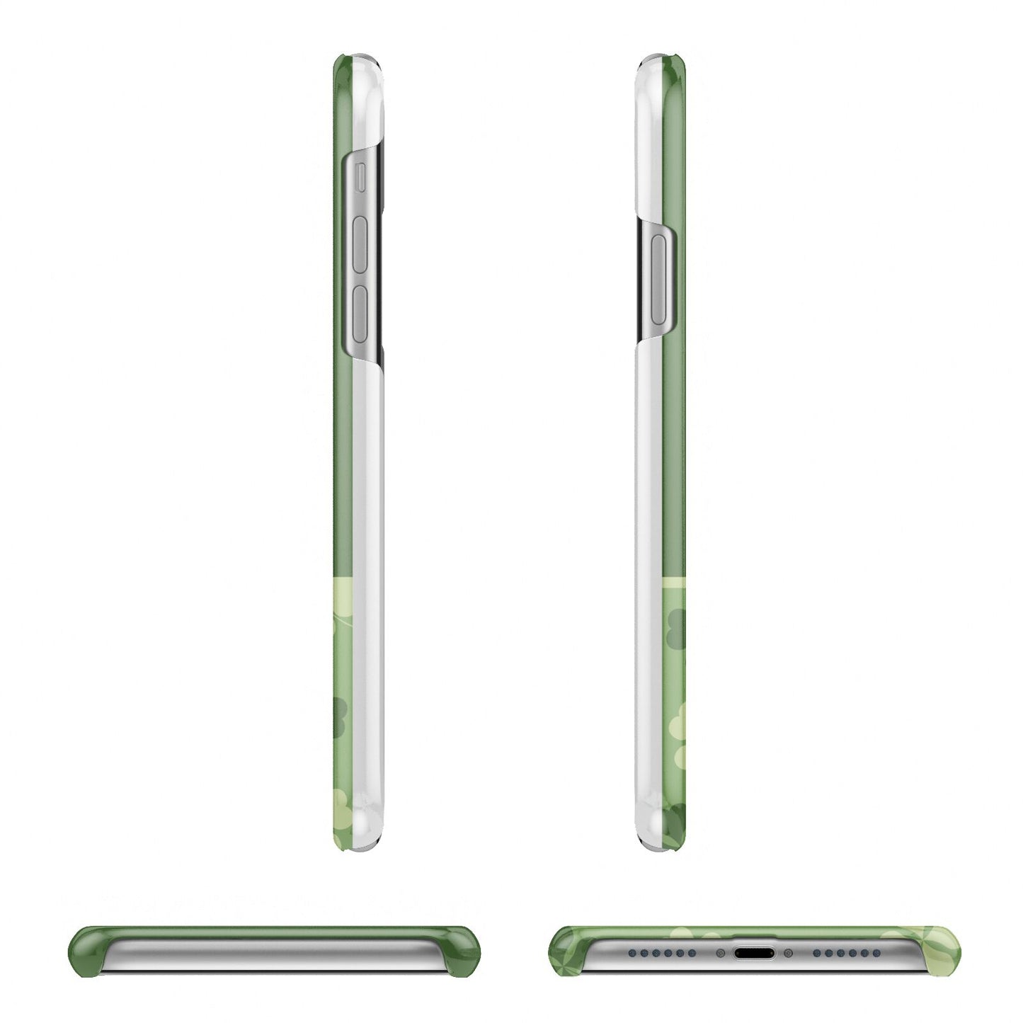 Personalised St Patricks Day Monogram Apple iPhone XR 3D Wrap Snap Case Angled Images on White Phone