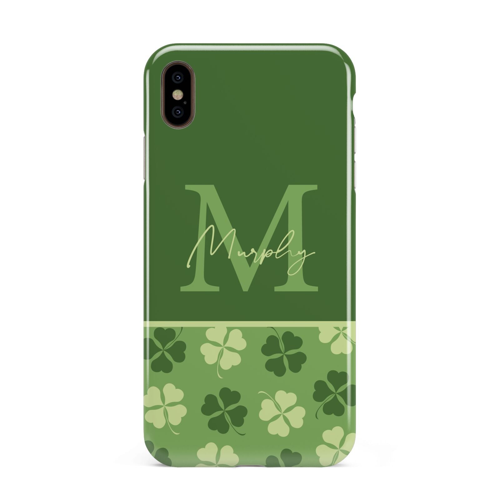 Personalised St Patricks Day Monogram Apple iPhone Xs Max 3D Tough Case
