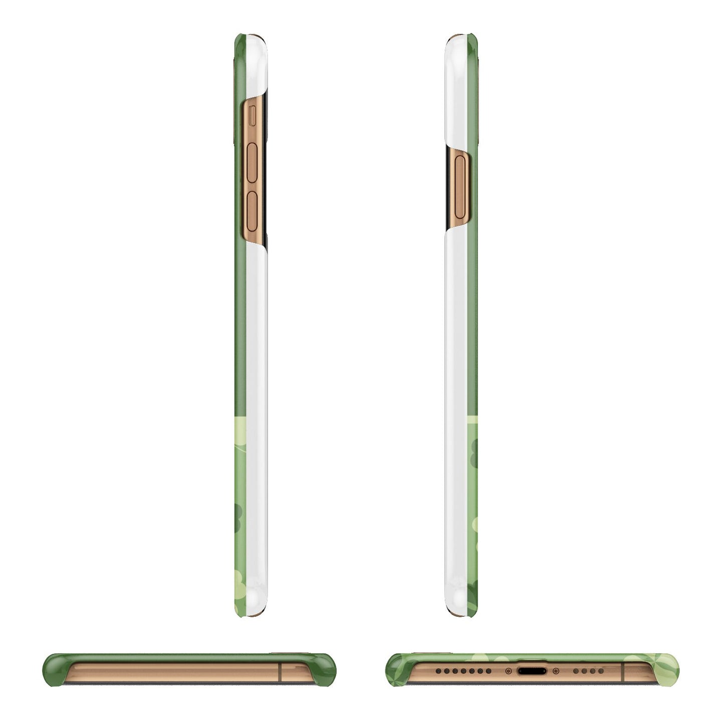 Personalised St Patricks Day Monogram Apple iPhone Xs Max 3D Wrap Snap Case Angled Images
