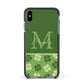 Personalised St Patricks Day Monogram Apple iPhone Xs Max Impact Case Black Edge on Black Phone