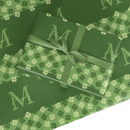 Personalised St Patricks Day Monogram Custom Wrapping Paper