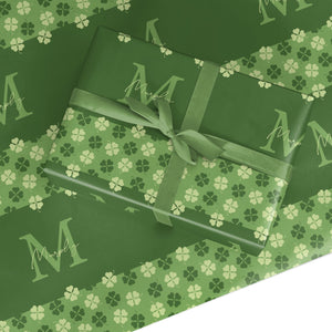 Personalised St Patricks Day Monogram Wrapping Paper