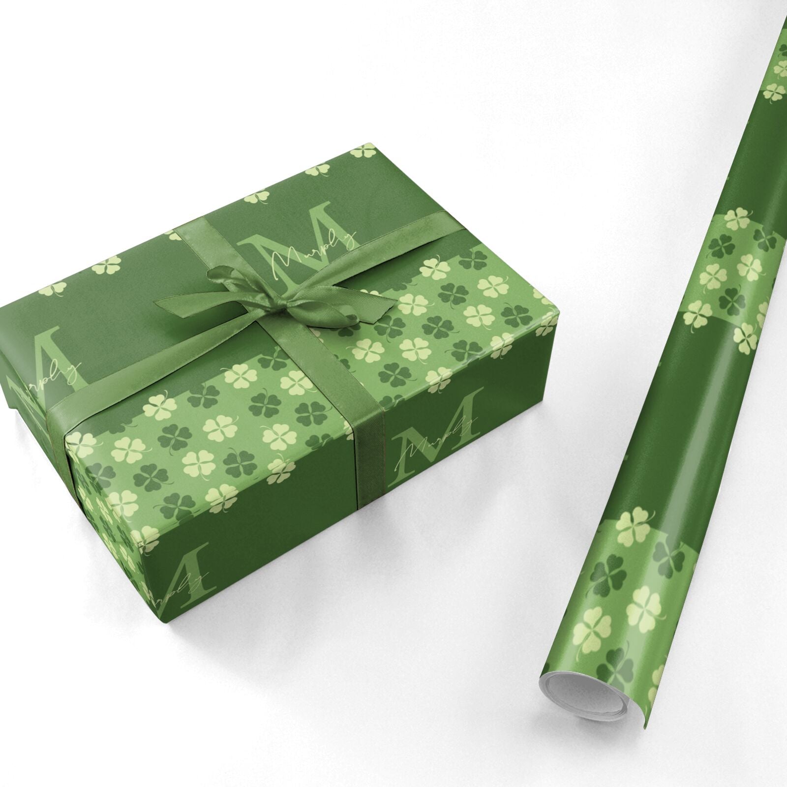 Personalised St Patricks Day Monogram Personalised Wrapping Paper