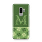 Personalised St Patricks Day Monogram Samsung Galaxy S9 Plus Case on Silver phone