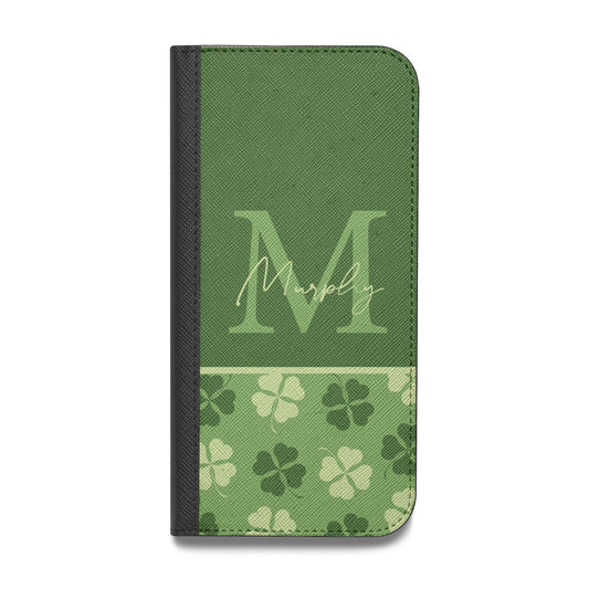 Personalised St Patricks Day Monogram Vegan Leather Flip Samsung Case
