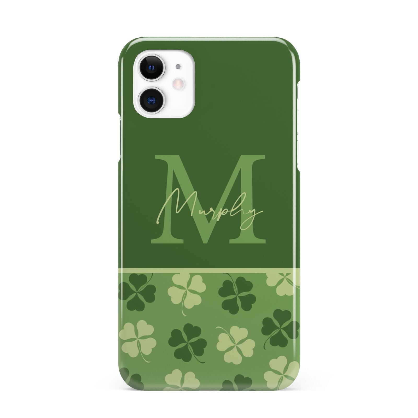 Personalised St Patricks Day Monogram iPhone 11 3D Snap Case