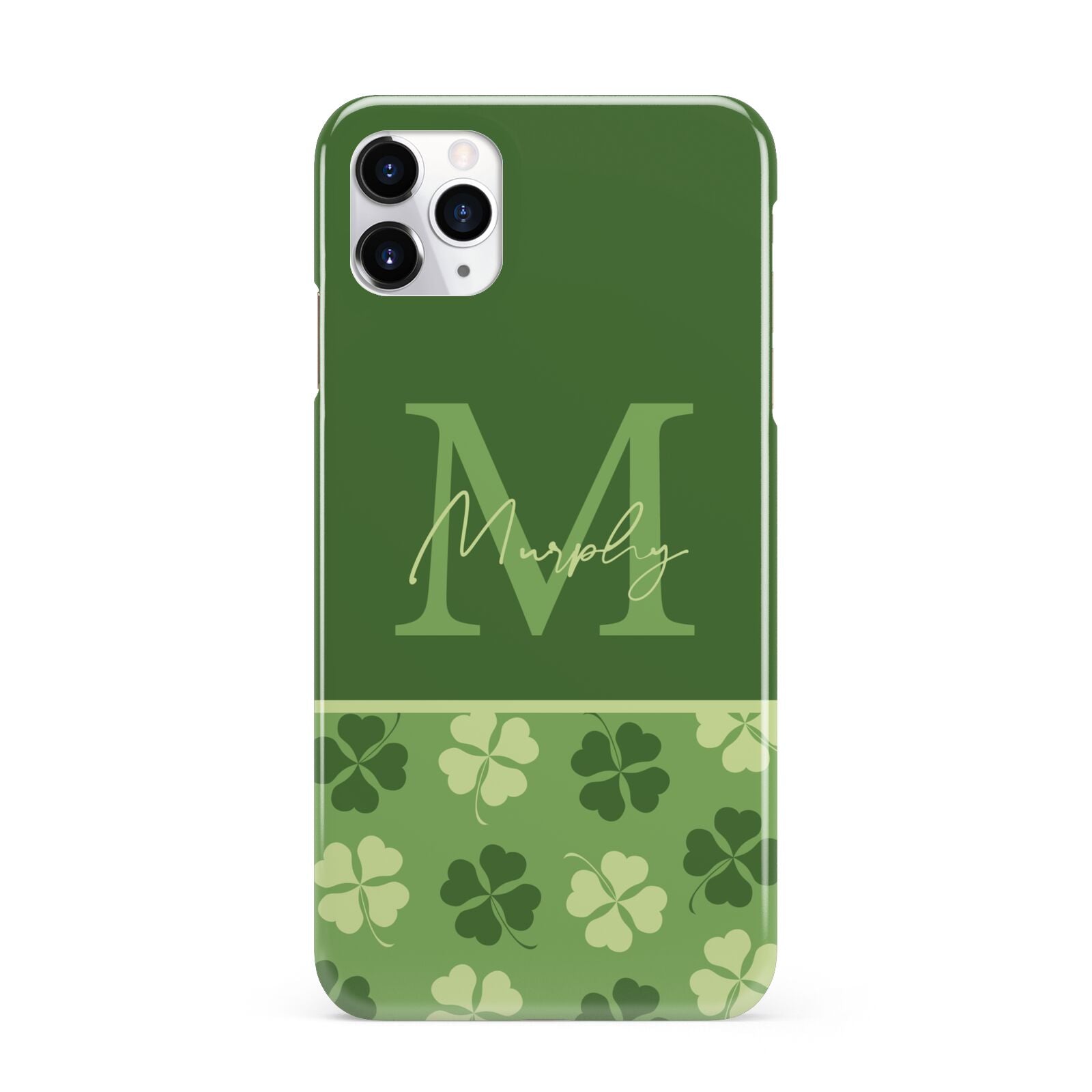 Personalised St Patricks Day Monogram iPhone 11 Pro Max 3D Snap Case