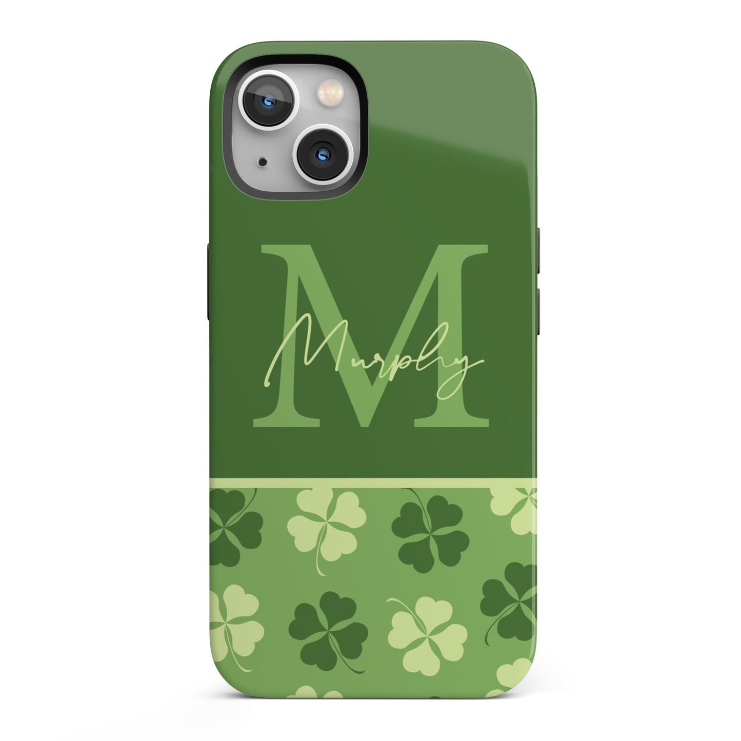 Personalised St Patricks Day Monogram iPhone 13 Full Wrap 3D Tough Case