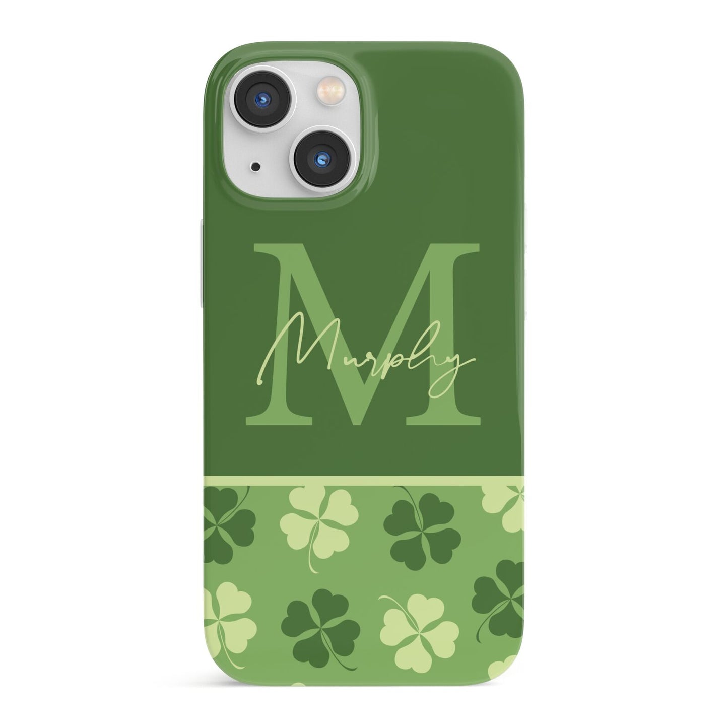 Personalised St Patricks Day Monogram iPhone 13 Mini Full Wrap 3D Snap Case