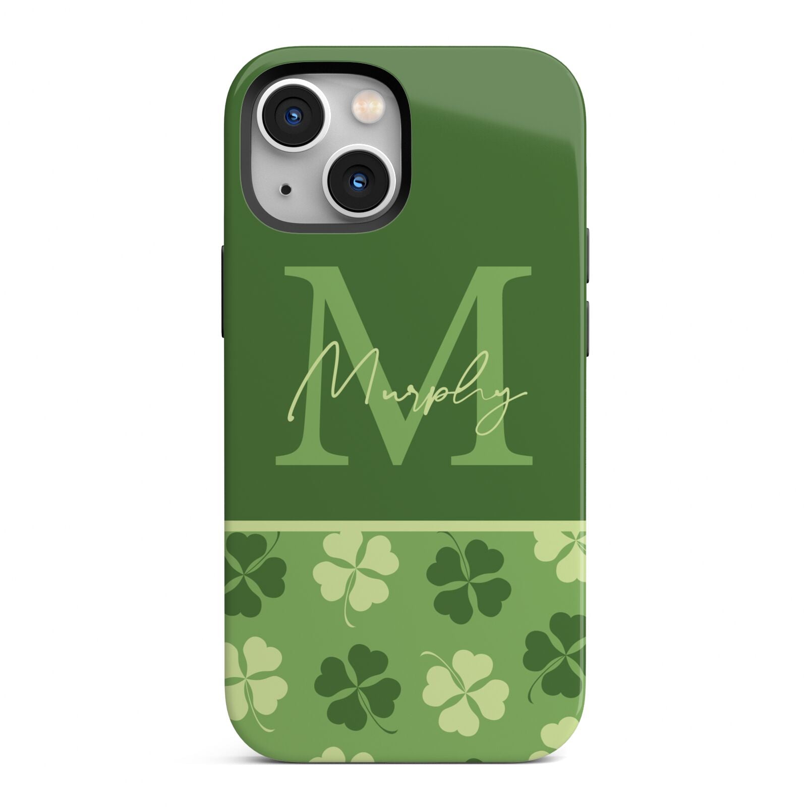 Personalised St Patricks Day Monogram iPhone 13 Mini Full Wrap 3D Tough Case